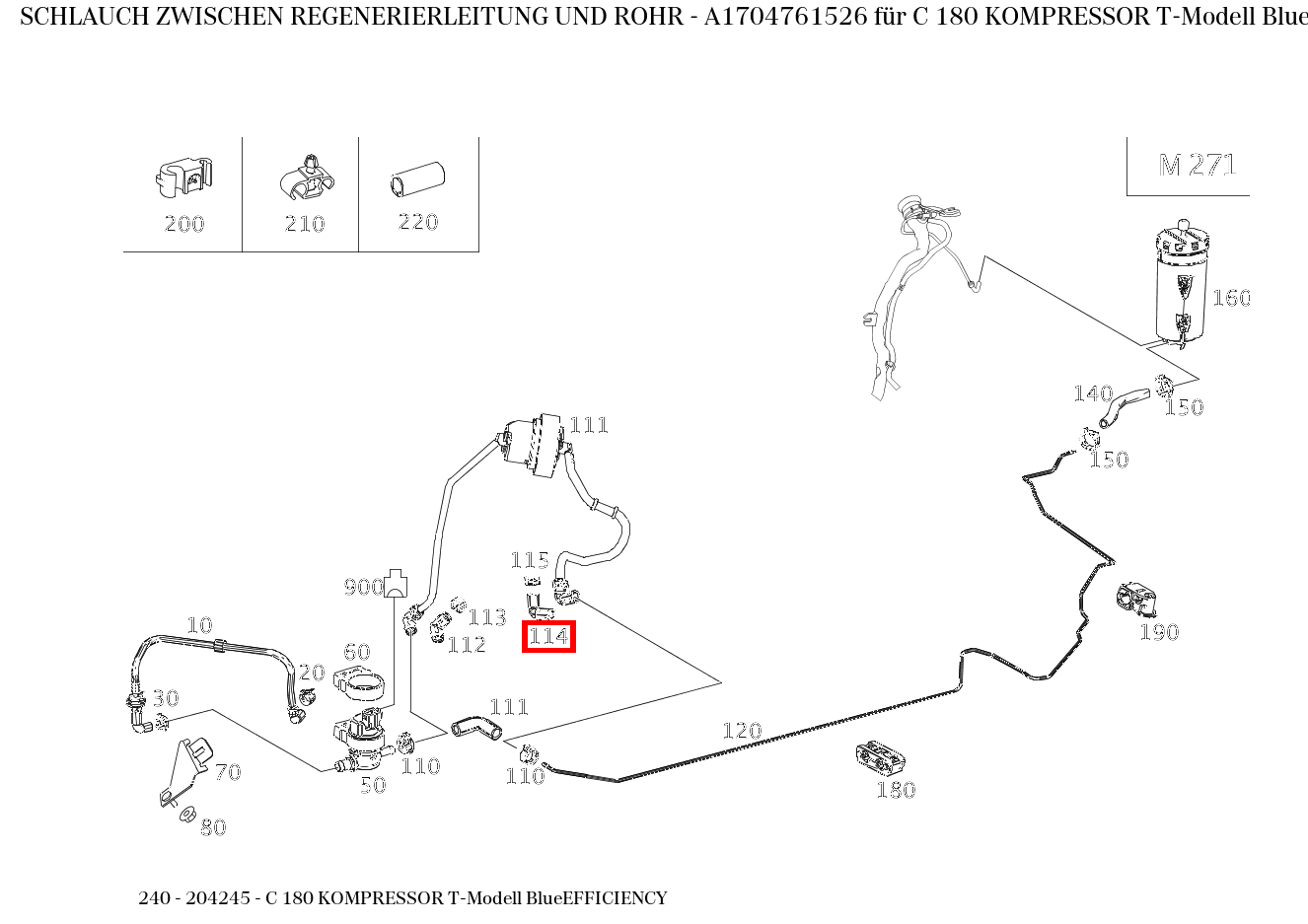 Schlauch ZWISCHEN REGENERIERLEITUNG UND ROHR C 180 KOMPRESSOR T-Modell BlueEFFICIENCY 240 Schlauch ZWISCHEN REGENERIERLEITUNG UND ROHR C 180 KOMPRESSOR T-Modell BlueEFFICIENCY 240