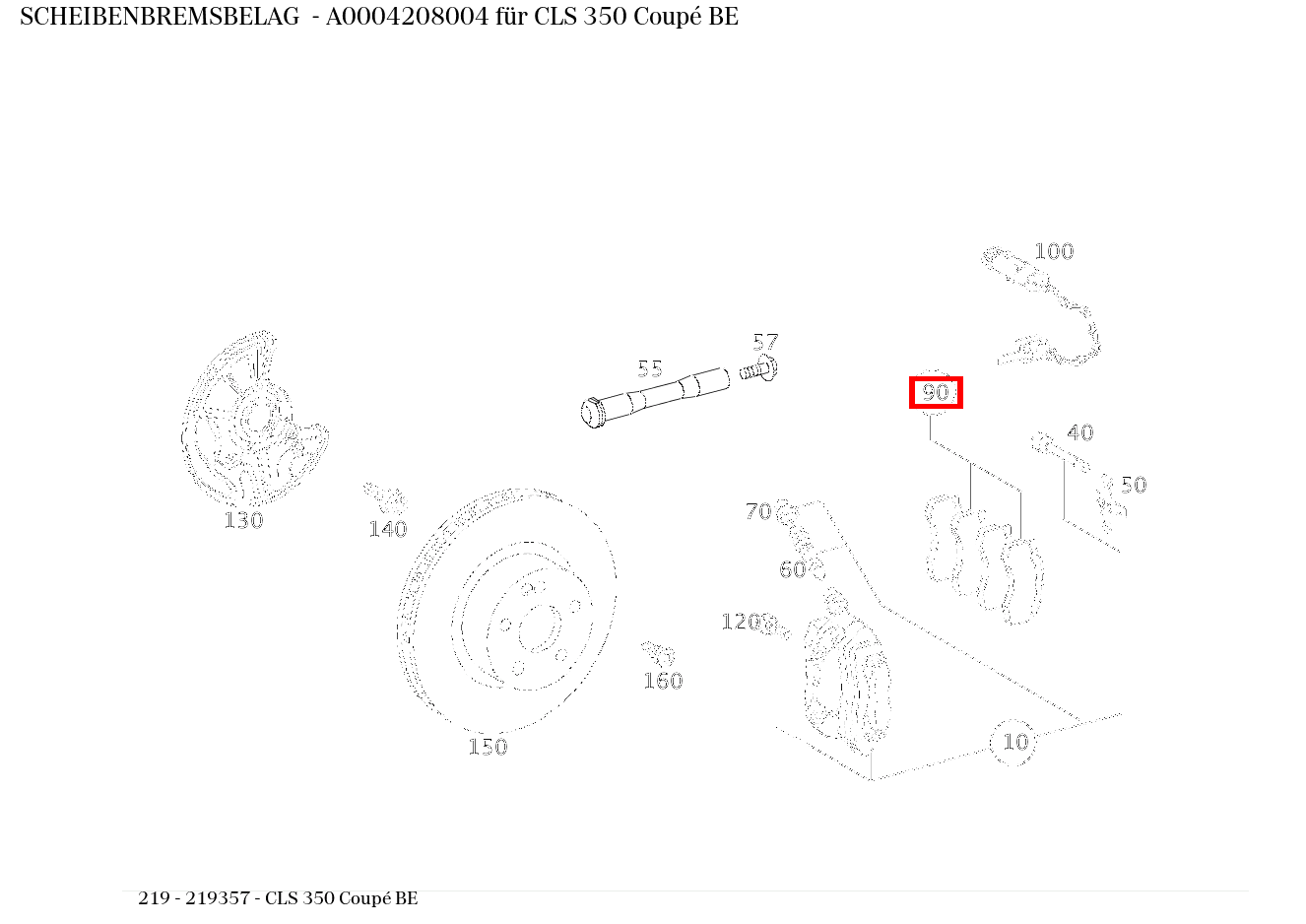 Scheibenbremsbelag CLS 350 Coupé BE 219 Scheibenbremsbelag CLS 350 Coupé BE 219