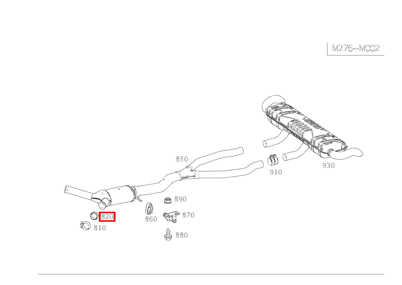 DICHTRING ABGASANLAGE Katalysator links GLS 450 4MATIC 166