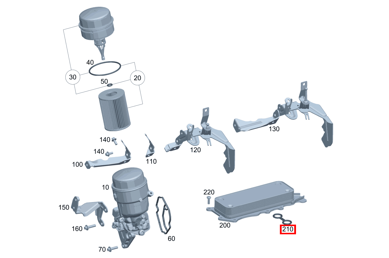 FORMDICHTUNG Ölkühler an Zylinderkurbelgehäuse GLK350CDI 4M 204 FORMDICHTUNG Ölkühler an Zylinderkurbelgehäuse GLK350CDI 4M 204