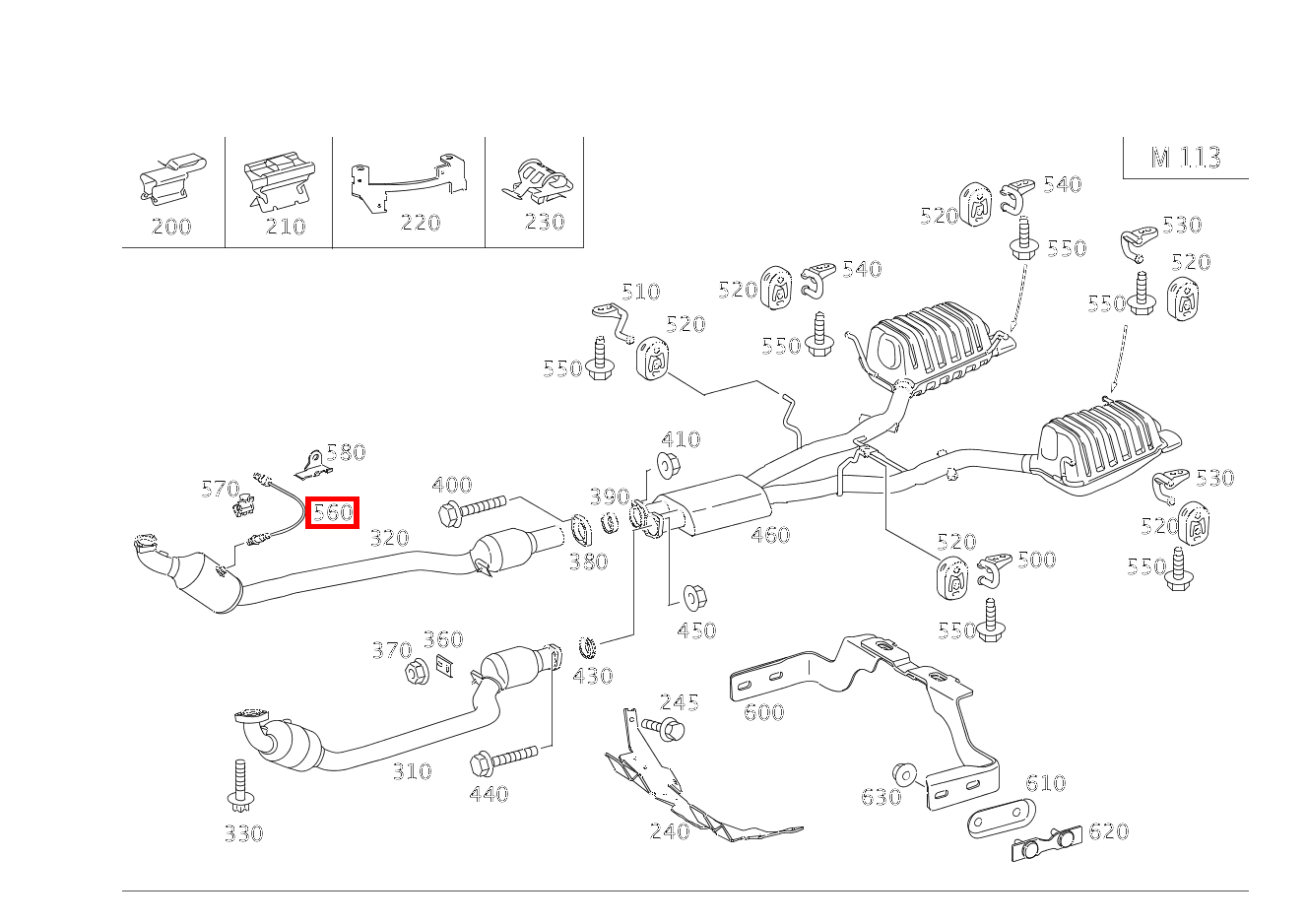 Lambdasonde REGELSONDE LINKS VOR KATALYSATOR SLK 55 AMG Roadster 171