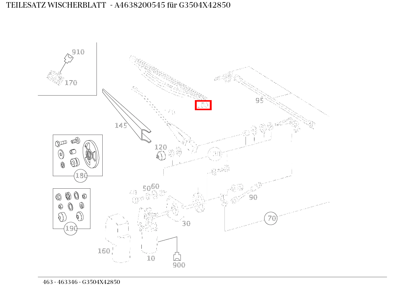 Teilesatz Wischerblatt G3504X42850 463