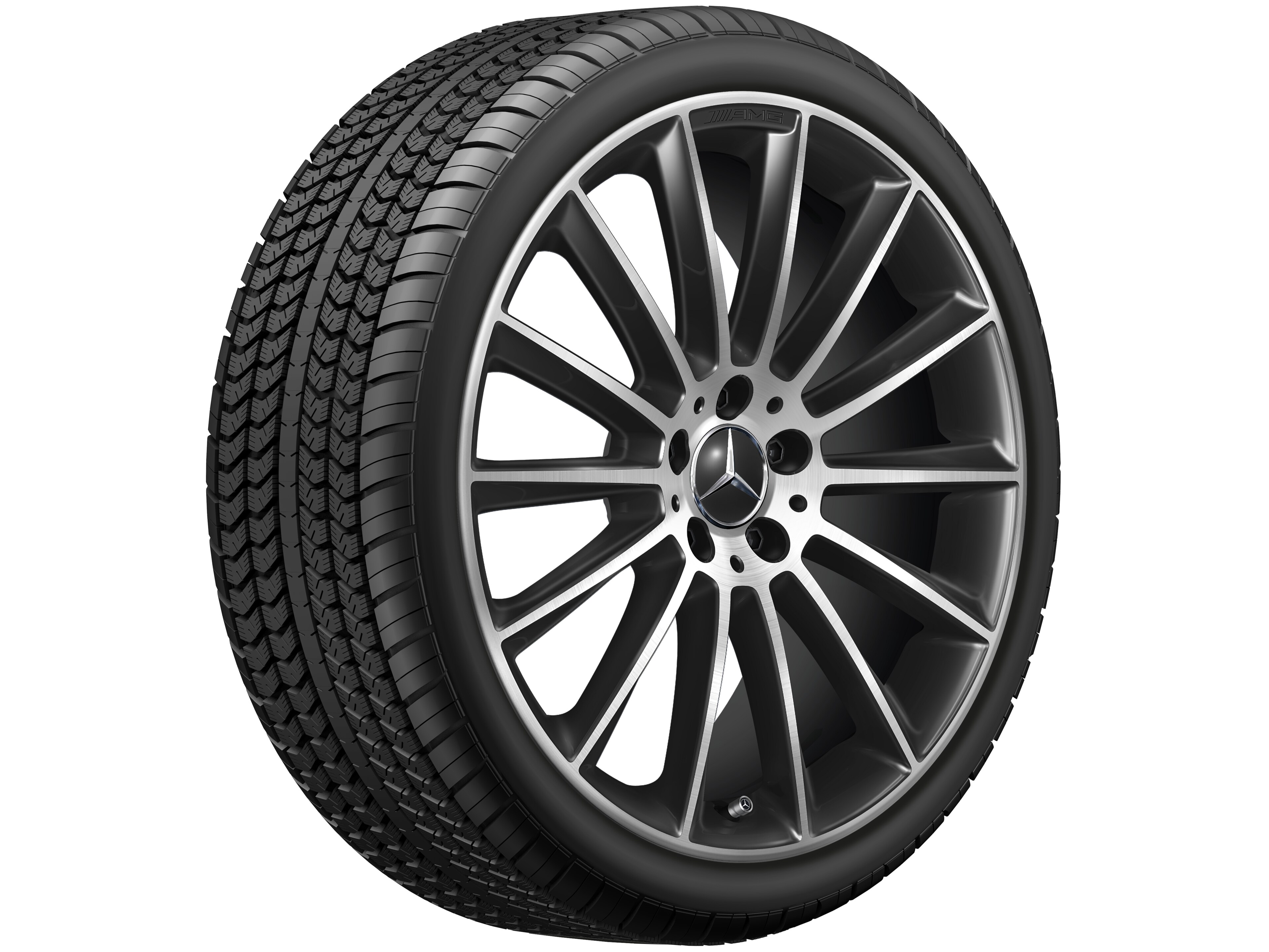 Mercedes-Benz - AMG Vielspeichen-Rad, 50,8 cm (20 Zoll), glanzgedreht 9 J x 20 ET 49, schwarz