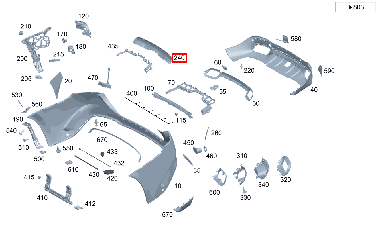 STOSSFAENGER, HINTEN Mitte hinten GLE 350 d 4MATIC 222