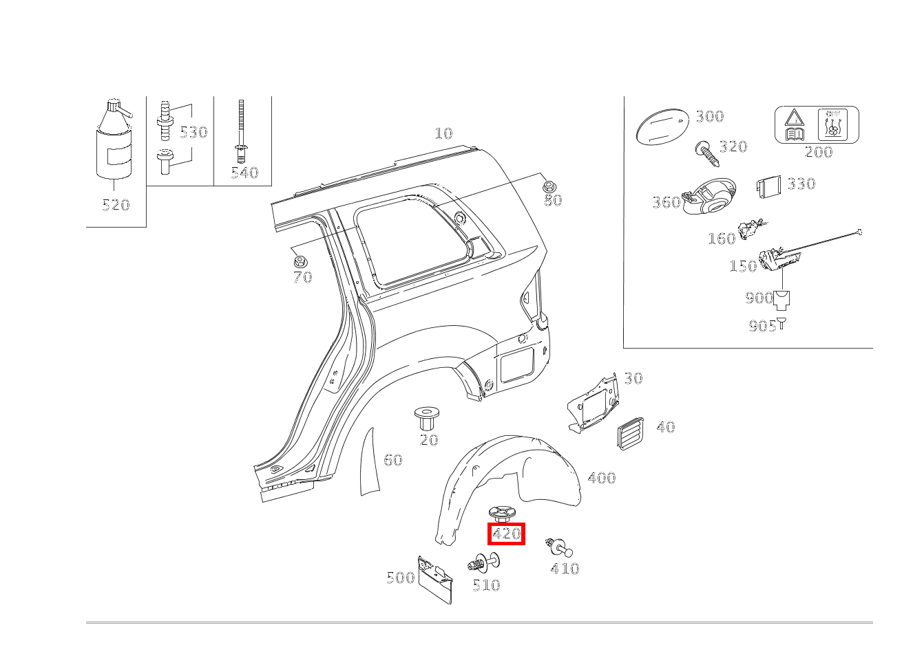 KUNSTSTOFFMUTTER ABDECKUNG RECHTS GL 500 4MATIC Off-Roader 164