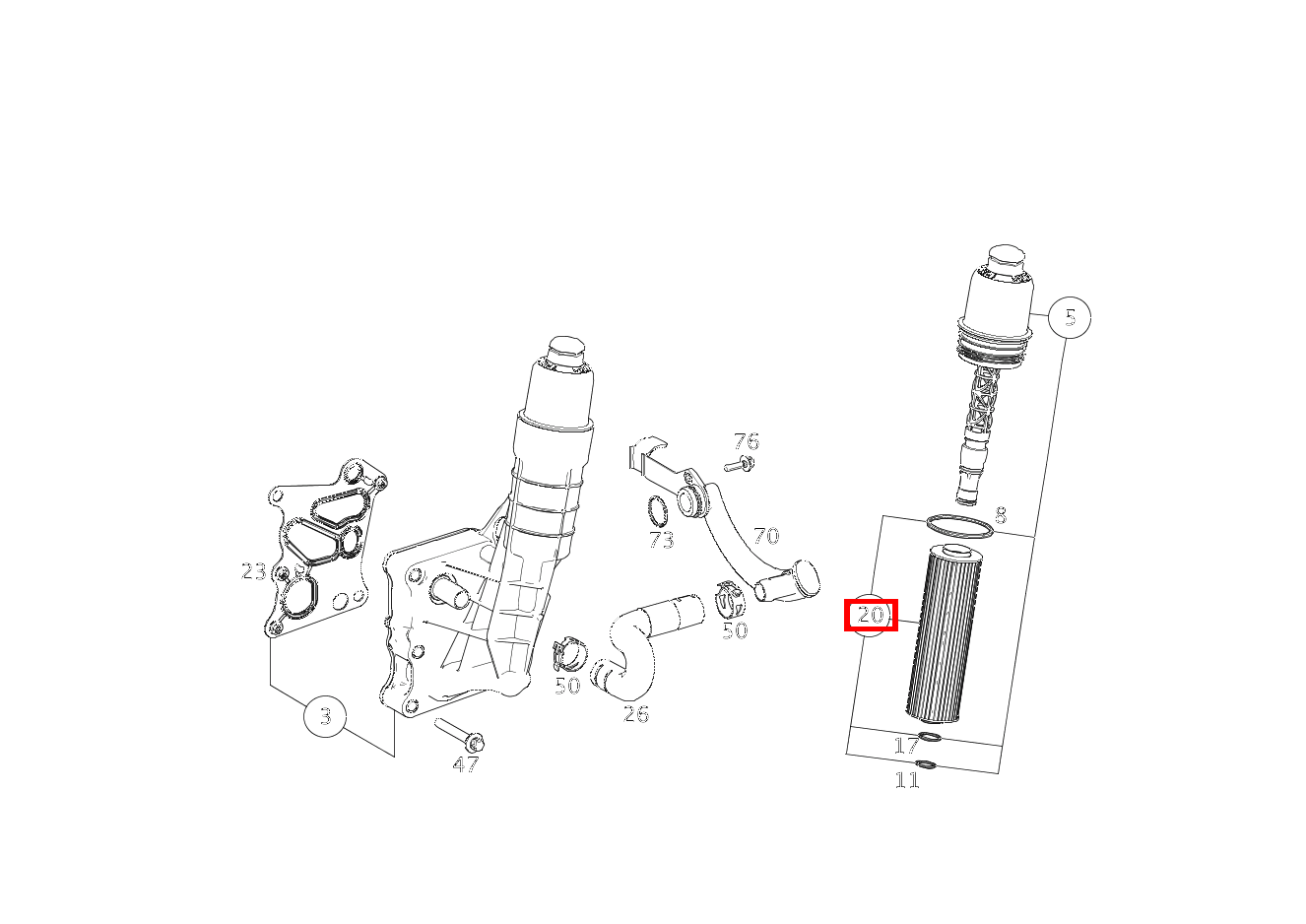 Teilesatz Filtereinsatz E200CGI BE CA 207