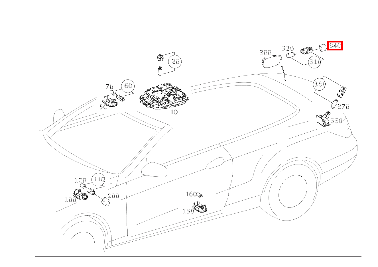 Stecker KOFFERRAUMLEUCHTE E18/4; 2-PIN MQS E 500/550 CABR. 207 Stecker KOFFERRAUMLEUCHTE E18/4; 2-PIN MQS E 500/550 CABR. 207