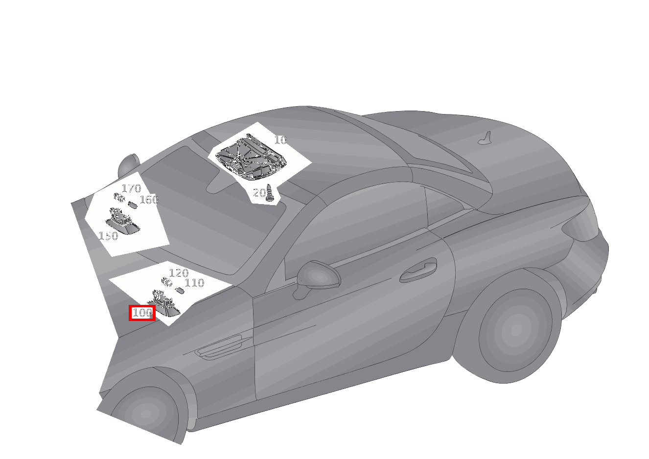 Innenraumleuchte FUSSRAUMLEUCHTE FAHRER UND BEIFAHRER SLC 43 AMG 172