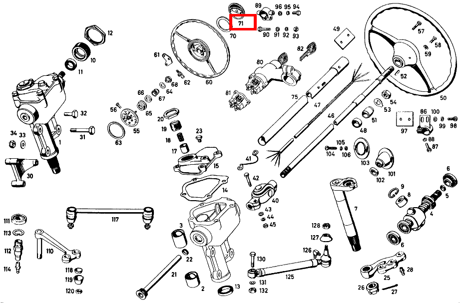 Firmenzeichen LENKRAD. ELFENBEINFARBIG 300 SL 198