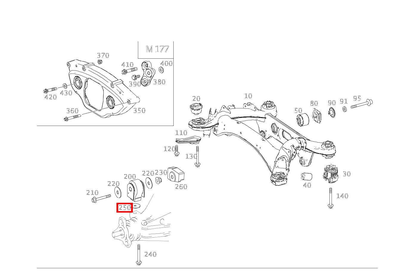 Abstandsscheibe Hinterachsgetriebe an Querbrücke vorn; 1 MM E 200 T-Modell 213 Abstandsscheibe Hinterachsgetriebe an Querbrücke vorn; 1 MM E 200 T-Modell 213