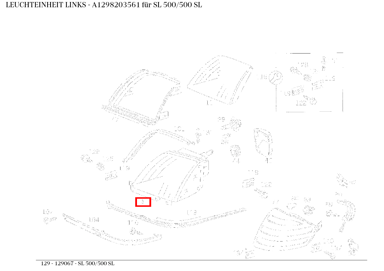 Leuchteinheit LINKS SL 500/500 SL 129