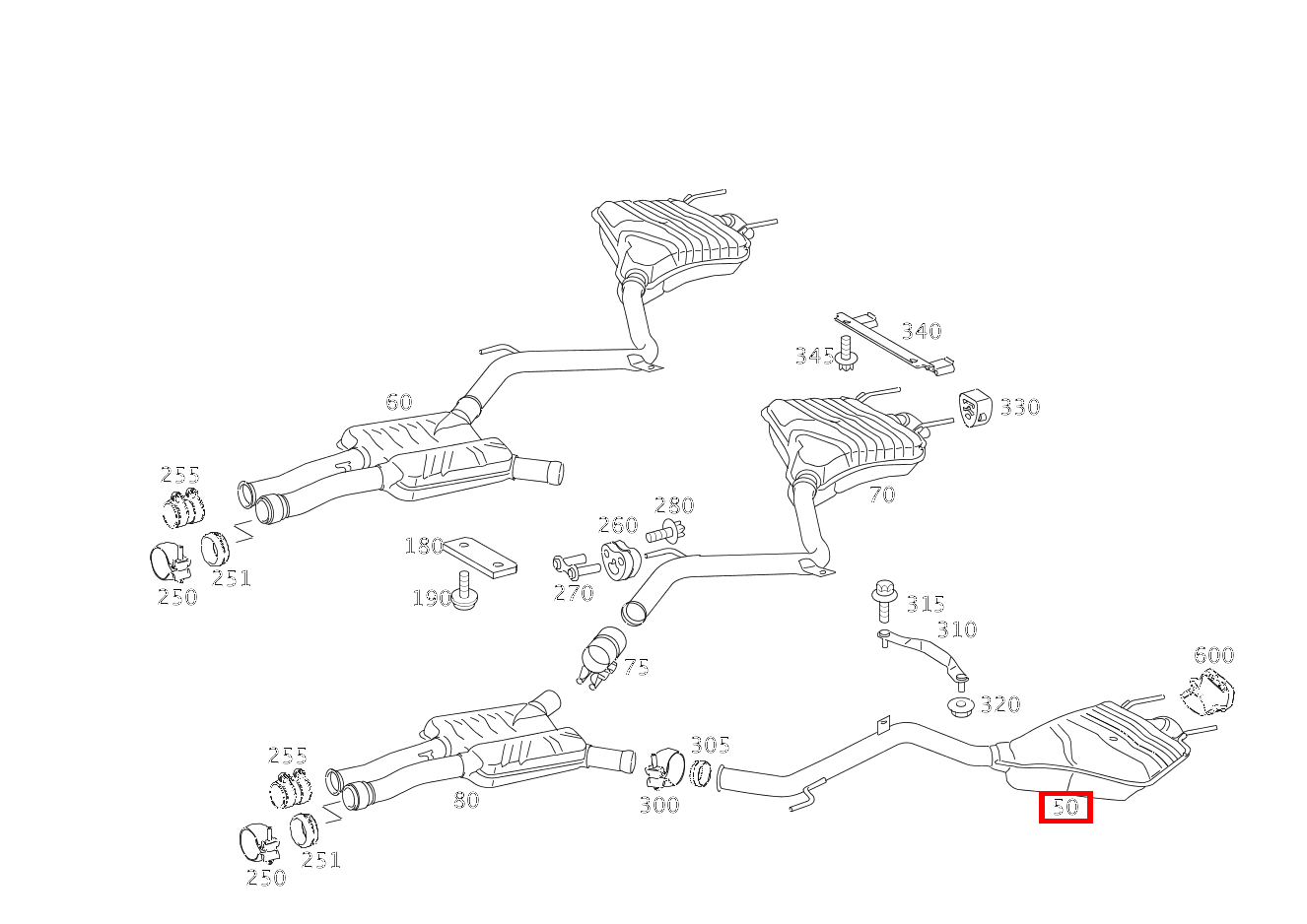 Abgasleitung HINTEN LINKS S450L 4M 221