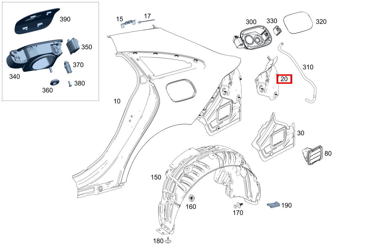 Aufnahme Heckleuchte links CLA 200 Shooting Brake 118 Aufnahme Heckleuchte links CLA 200 Shooting Brake 118