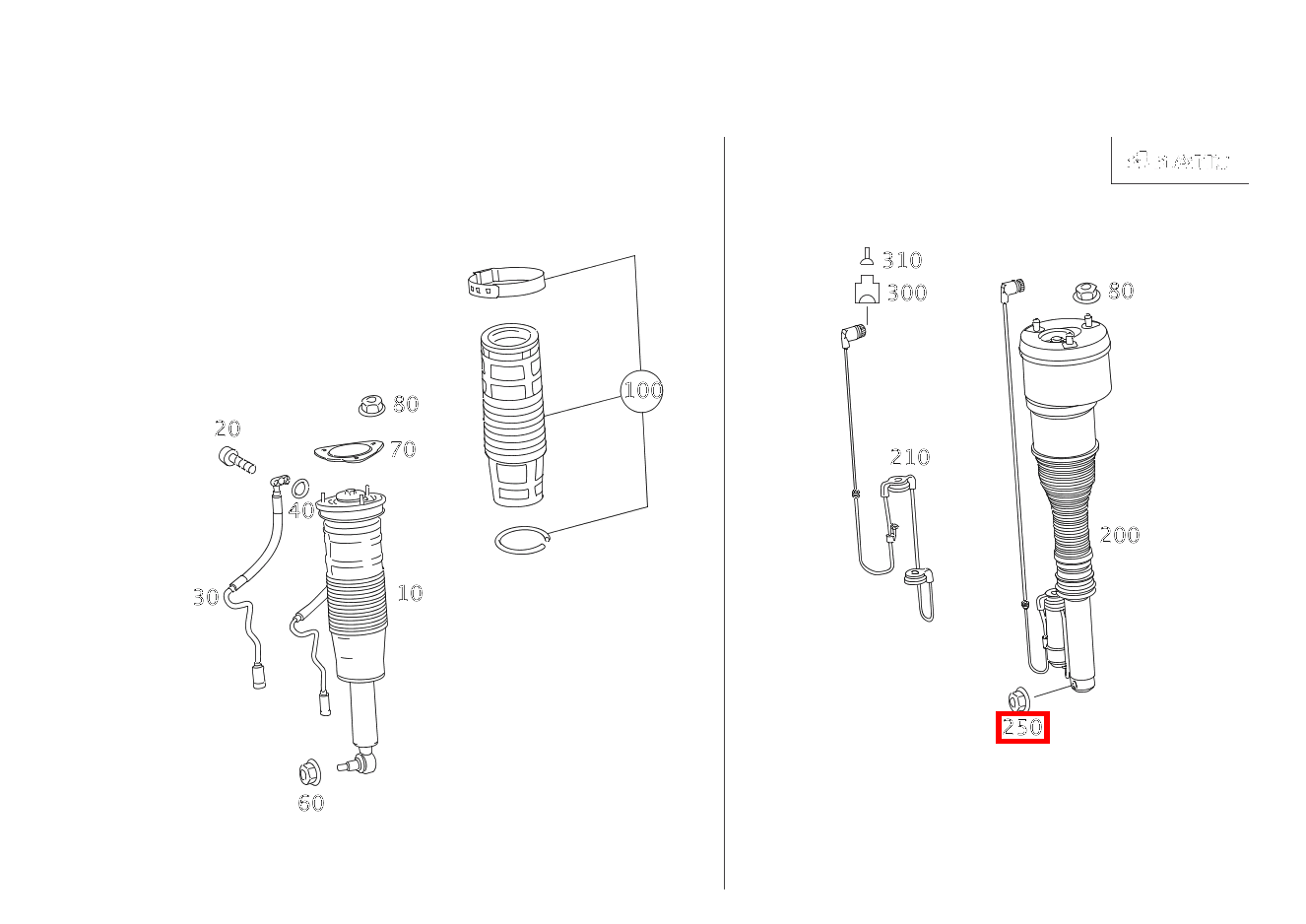 Mutter Federbein an Federlenker; M14X1.5 CL500 4M BE 216