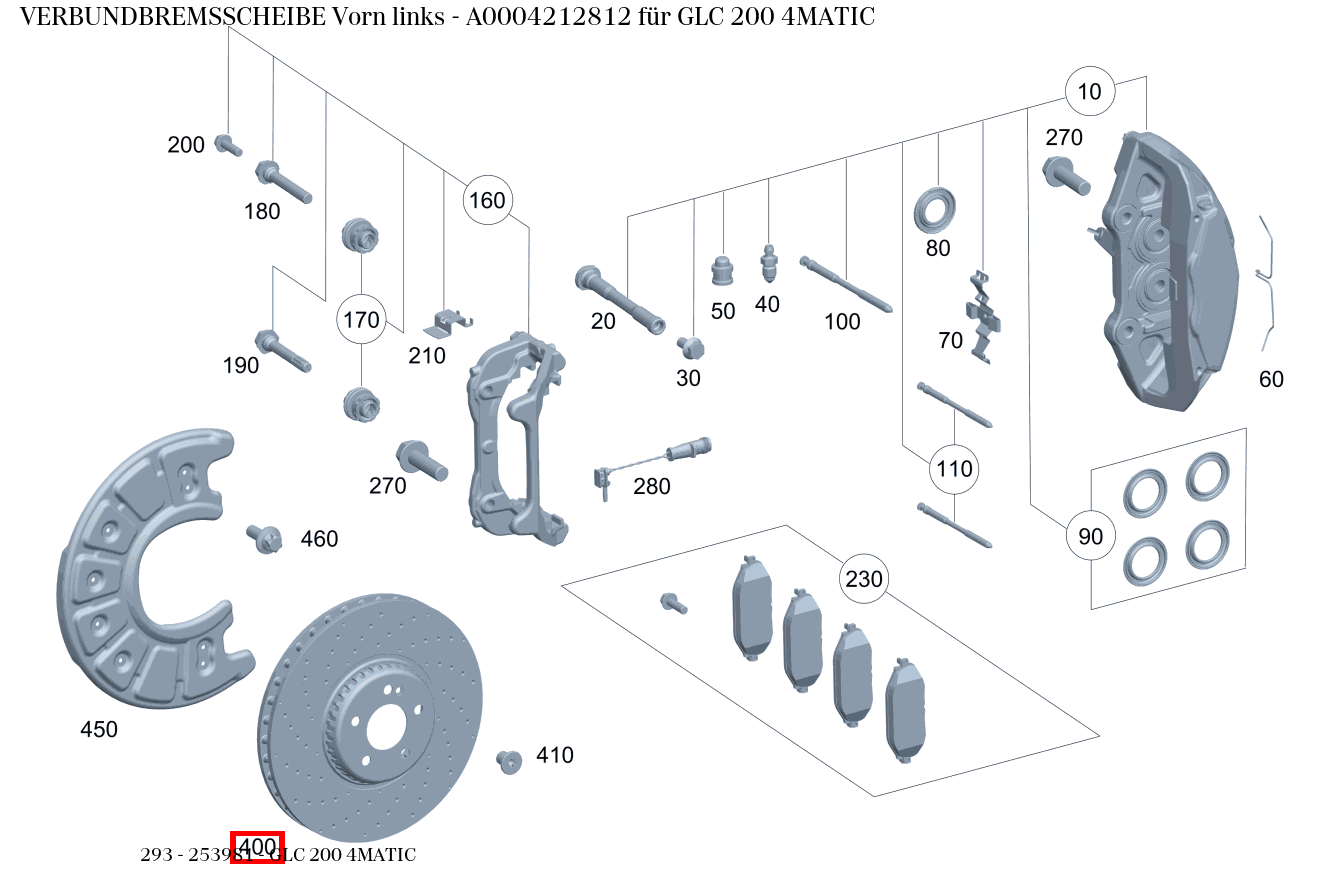 Verbundbremsscheibe Vorn links GLC 200 4MATIC 293