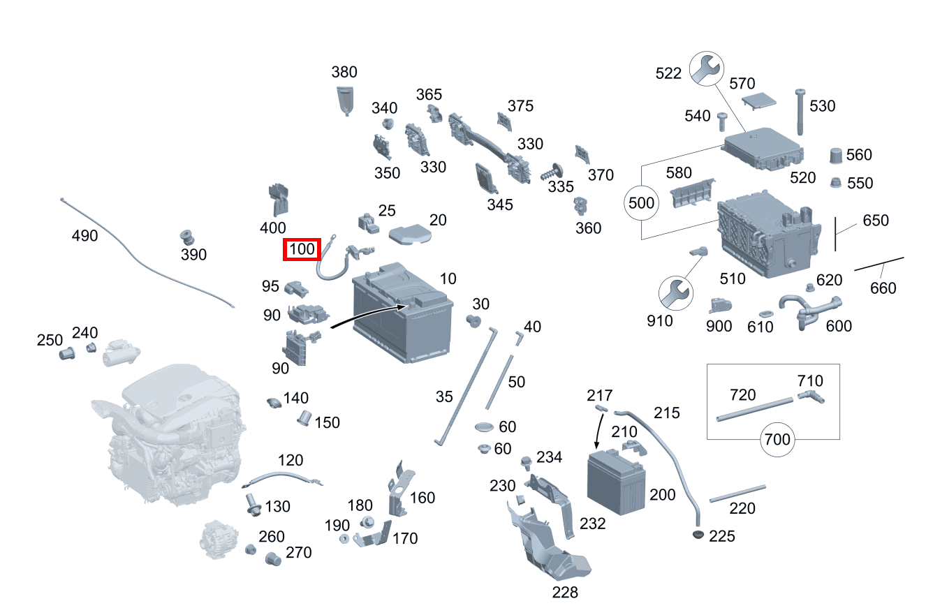 Batteriesensor Minusleitung mit Batteriesensor C 220 d T-Modell 247