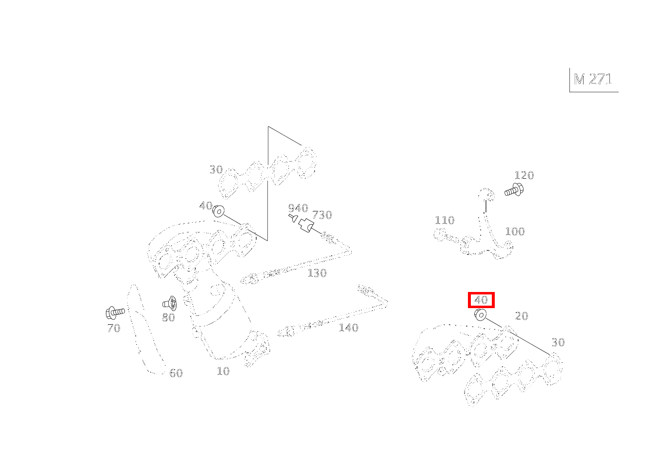 Sechskantmutter AUSPUFFKRUEMMER AN ZYLINDERKOPF CLK DTM AMG 5,5 L 209 Sechskantmutter AUSPUFFKRUEMMER AN ZYLINDERKOPF CLK DTM AMG 5,5 L 209