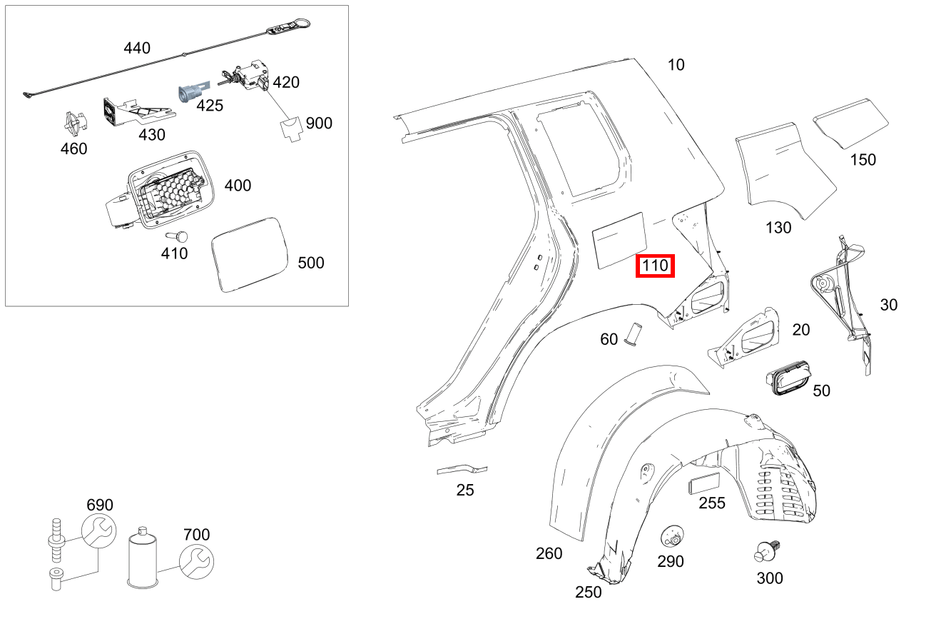 Dämpfung HINTERKOTFLUEGEL LINKS UND RECHTS GLK 220 CDI 4MATIC 253 Dämpfung HINTERKOTFLUEGEL LINKS UND RECHTS GLK 220 CDI 4MATIC 253