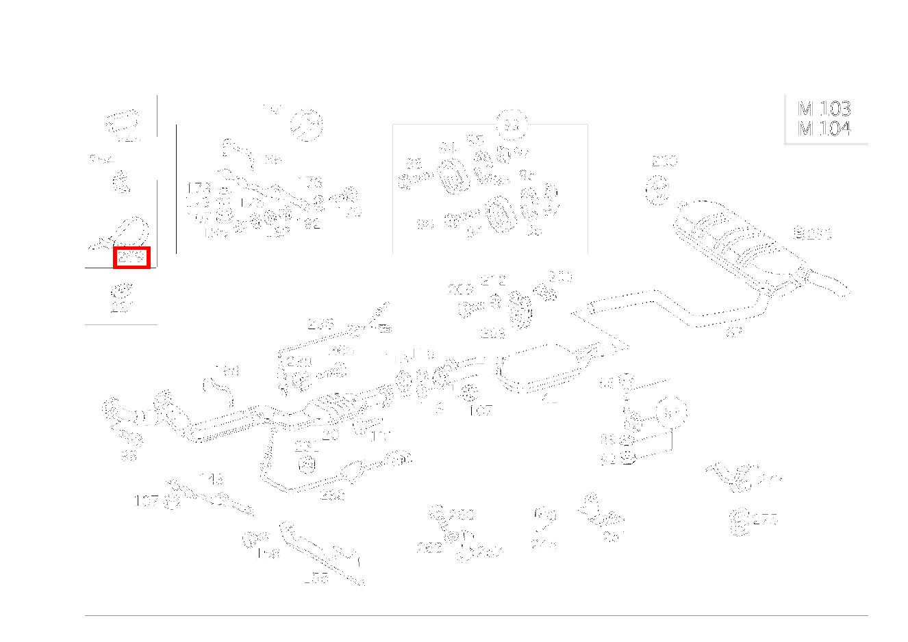 Kabelband (O2-SONDE); 7X100 MM E 280 T/280 TE 124 Kabelband (O2-SONDE); 7X100 MM E 280 T/280 TE 124