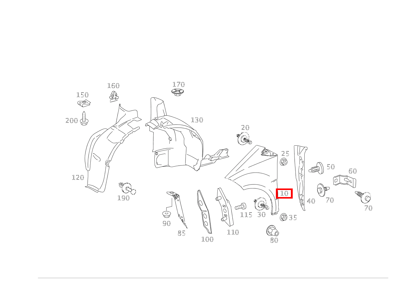 Kotflügel Vorne RECHTS A 160 BlueEFFICIENCY Limousine 205 Kotflügel Vorne RECHTS A 160 BlueEFFICIENCY Limousine 205