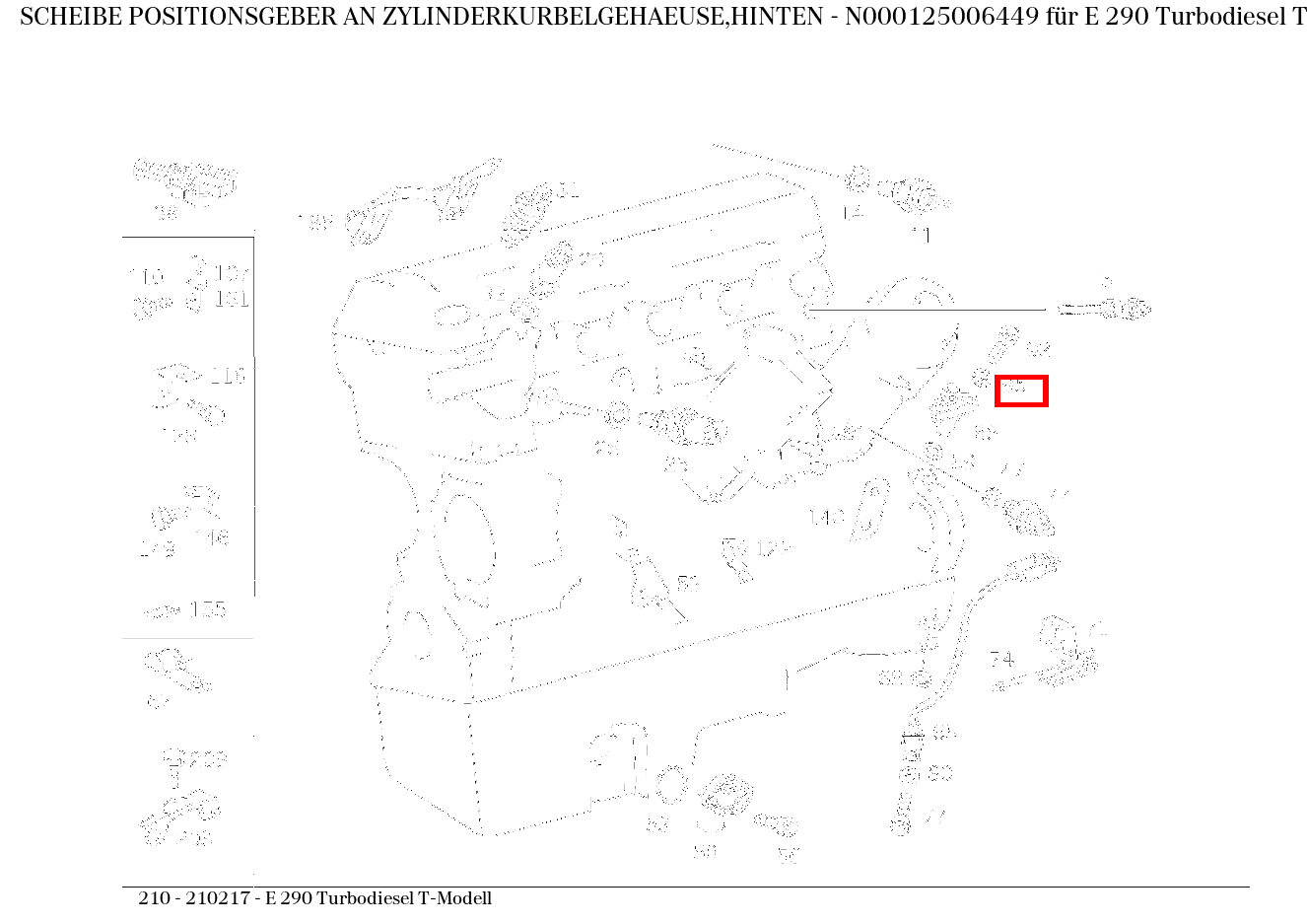 Scheibe POSITIONSGEBER AN ZYLINDERKURBELGEHAEUSE,HINTEN E 290 Turbodiesel T-Modell 210 Scheibe POSITIONSGEBER AN ZYLINDERKURBELGEHAEUSE,HINTEN E 290 Turbodiesel T-Modell 210
