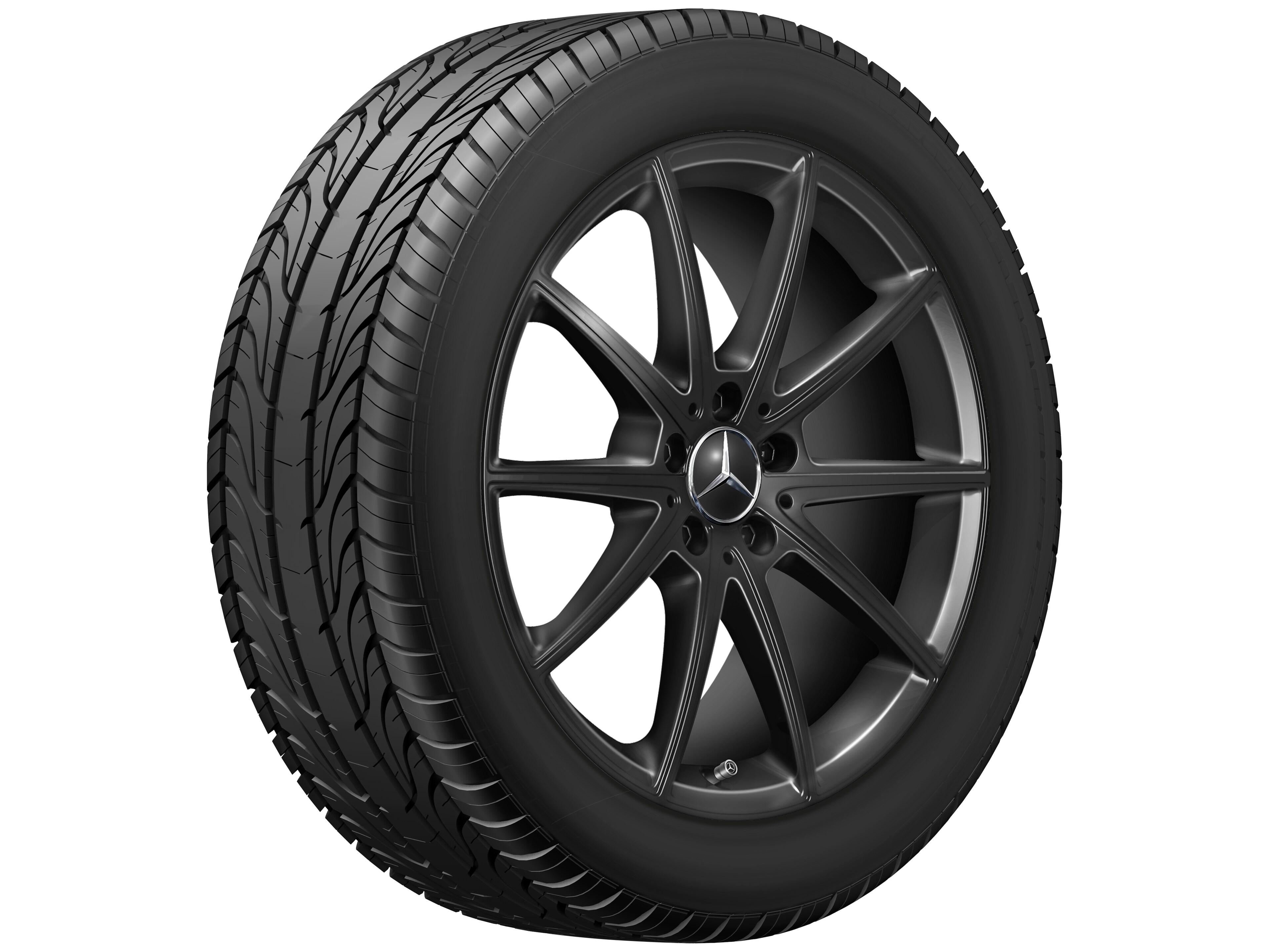 10-Speichen-Rad, 19 Zoll, 8 J x 19 ET 45, schwarz