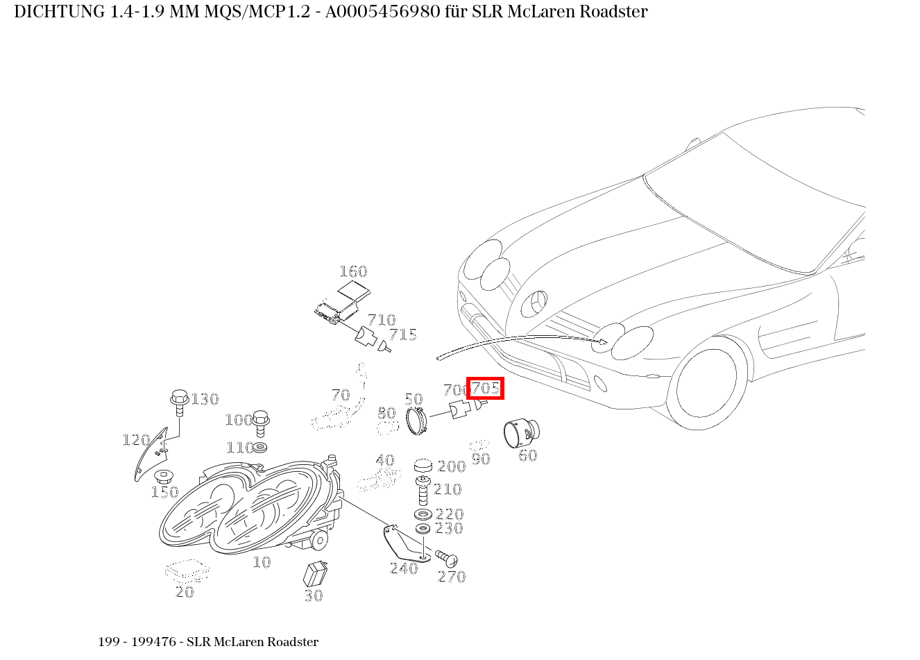 ABDICHTUNG 1.4-1.9 MM MQS/MCP1.2 SLR McLaren Roadster 199