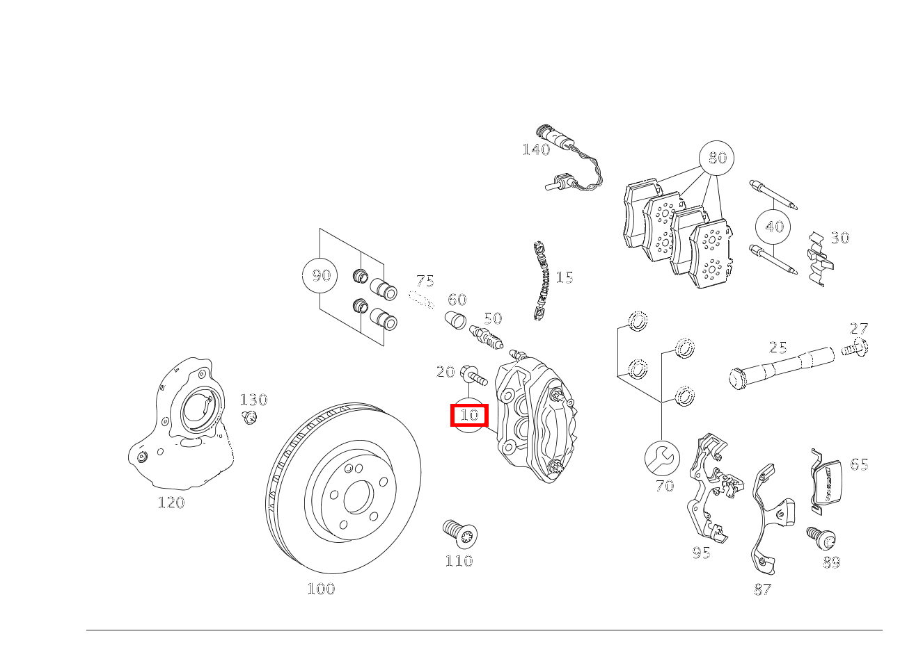 Festsattel Rechts, ohne Belag CL500 4M BE 216
