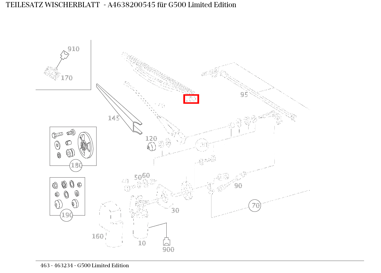 Teilesatz Wischerblatt G500 Limited Edition 463