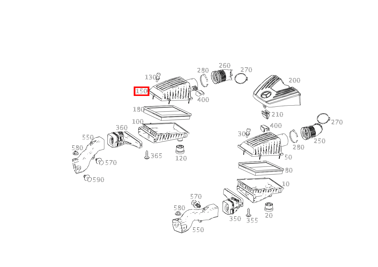 FILTERDECKEL RECHTS, MIT HEISSFILM-LUFTMASSENMESSER SLS AMG GT Roadster Final Edition 197