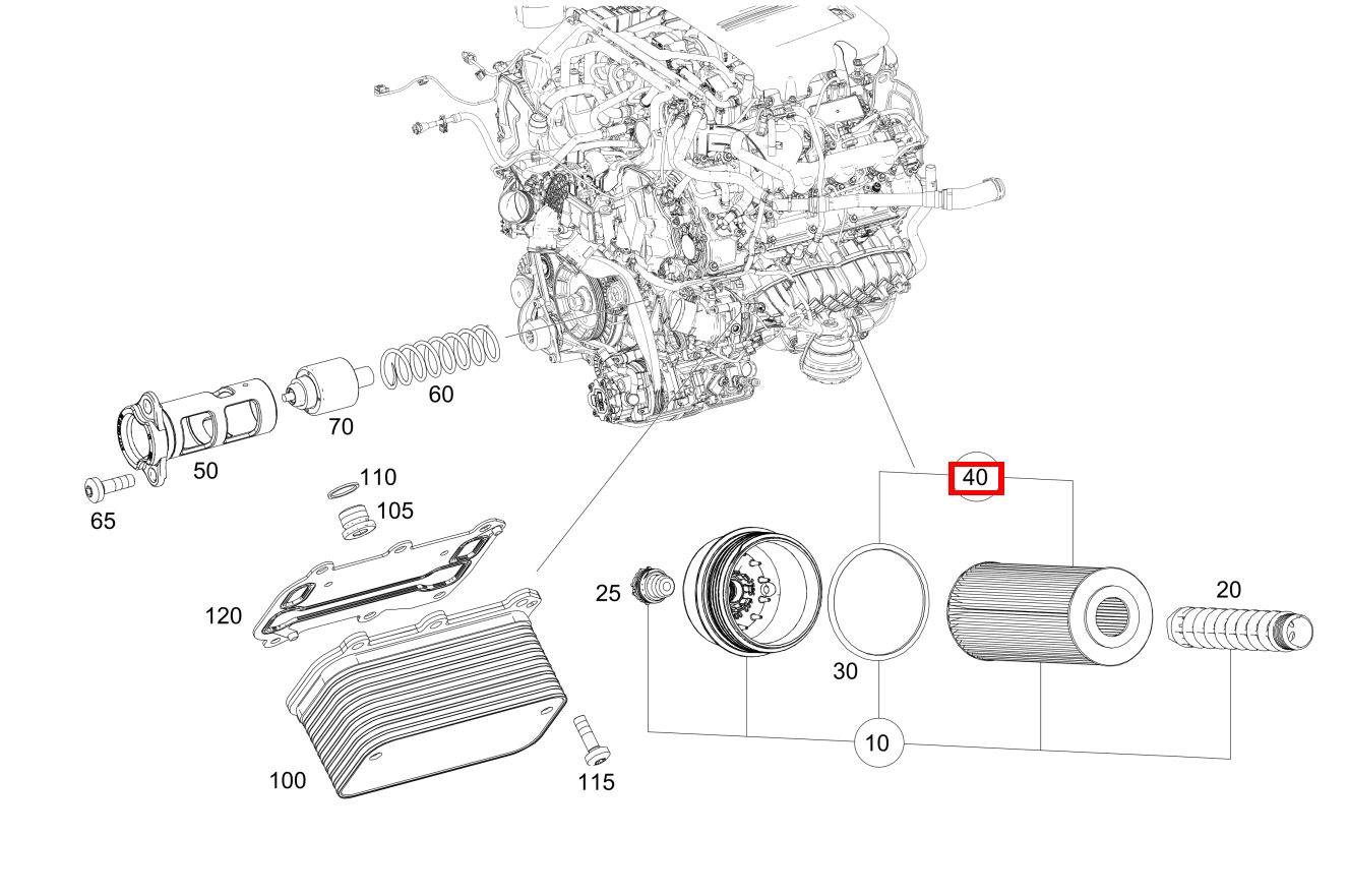 Teilesatz Filtereinsatz Mercedes-AMG GT Roadster 190