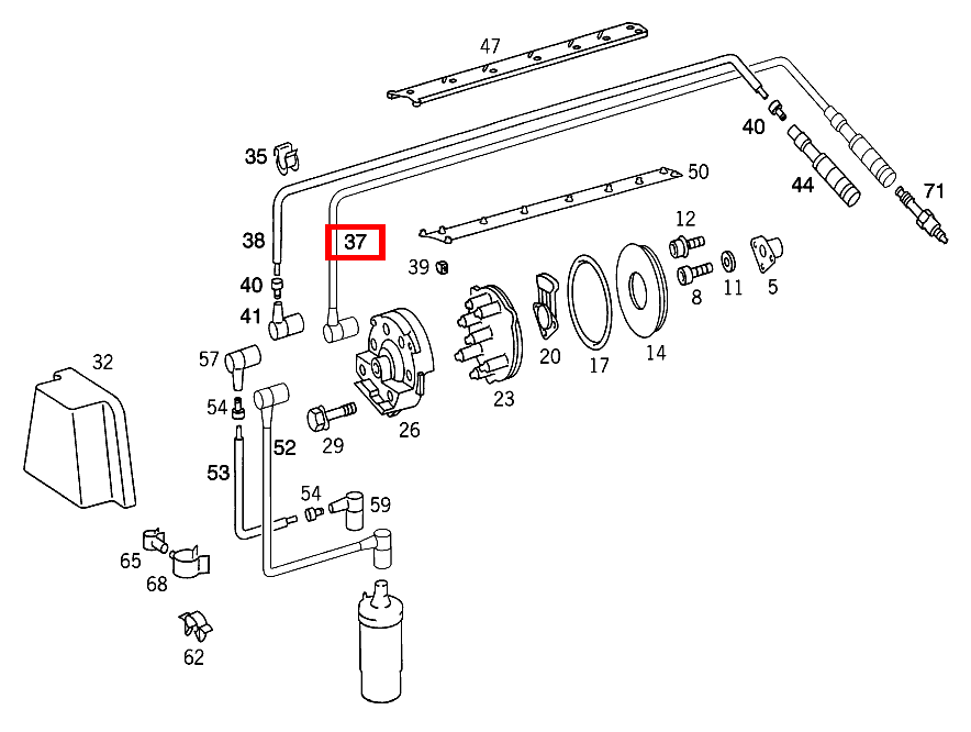 Zündkabel ZYLINDER NO. 5 190 E 2.6 Limousine 201 Zündkabel ZYLINDER NO. 5 190 E 2.6 Limousine 201