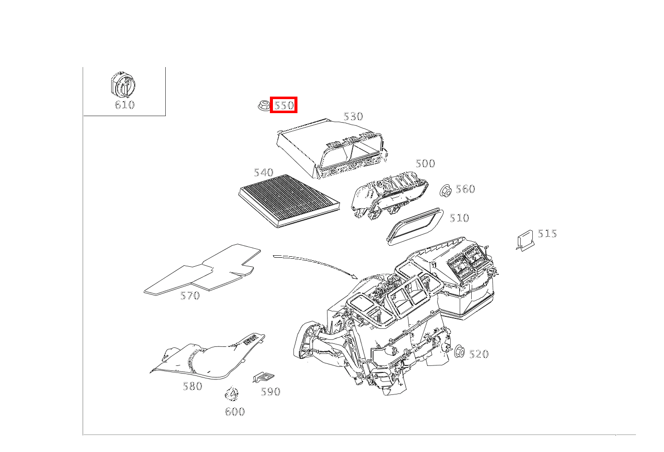 KUNSTSTOFFMUTTER BEFESTIGUNG GEHAEUSE CLS 55 AMG 219
