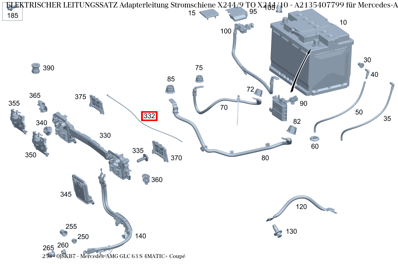 Elektrischer Leitungssatz Adapterleitung Stromschiene X244/9 TO X244/10 Mercedes-AMG GLC 63 S 4MATIC+ Coupé 253 Elektrischer Leitungssatz Adapterleitung Stromschiene X244/9 TO X244/10 Mercedes-AMG GLC 63 S 4MATIC+ Coupé 253