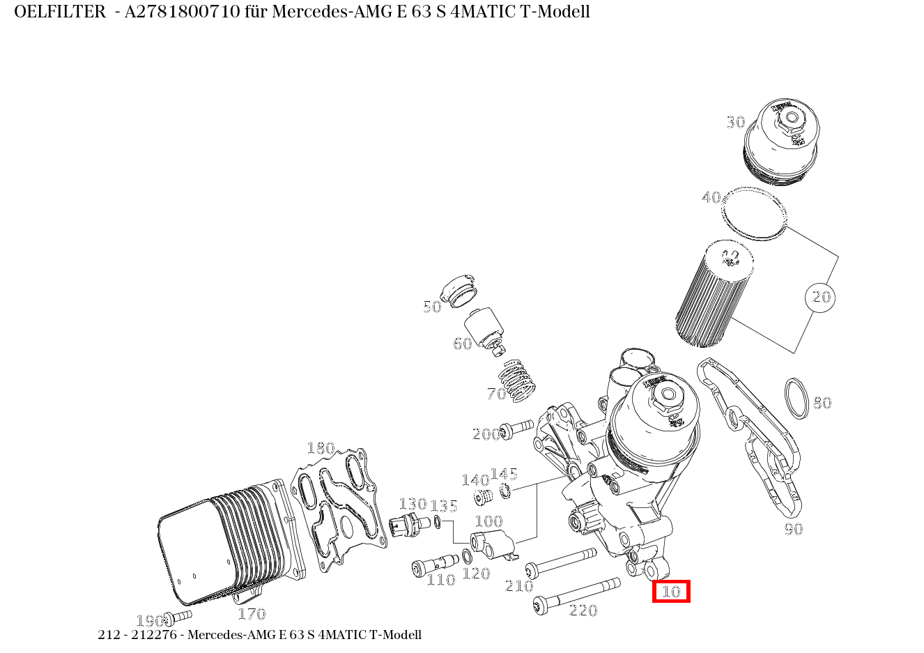 Ölfilter Mercedes-AMG E 63 S 4MATIC T-Modell 212