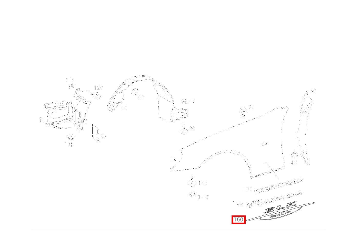 TYPENKENNZEICHEN KOTFLUEGEL VORN EDITION SLK 200 KOMPRESSOR Roadster BCA 170