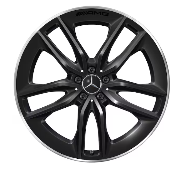 AMG 5-Doppelspeichen-Rad, 22 Zoll, 11 J x 22 ET 50, schwarz, Felgenhorn glanzgedreht AMG 5-Doppelspeichen-Rad, 22 Zoll, 11 J x 22 ET 50, schwarz, Felgenhorn glanzgedreht