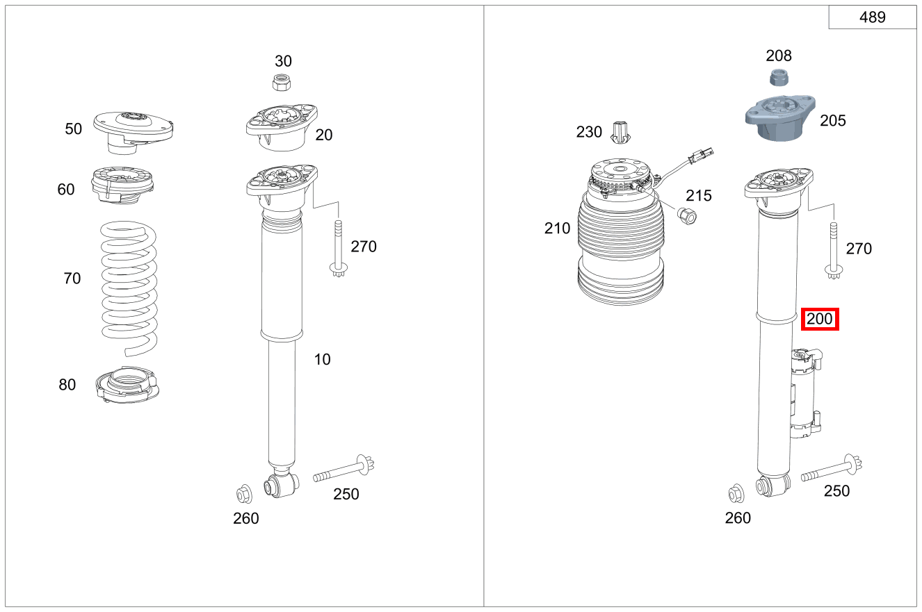 Stossdämpfer Hinten links und rechts GLC 350 e 4MATIC Coupé BCA 253 Stossdämpfer Hinten links und rechts GLC 350 e 4MATIC Coupé BCA 253