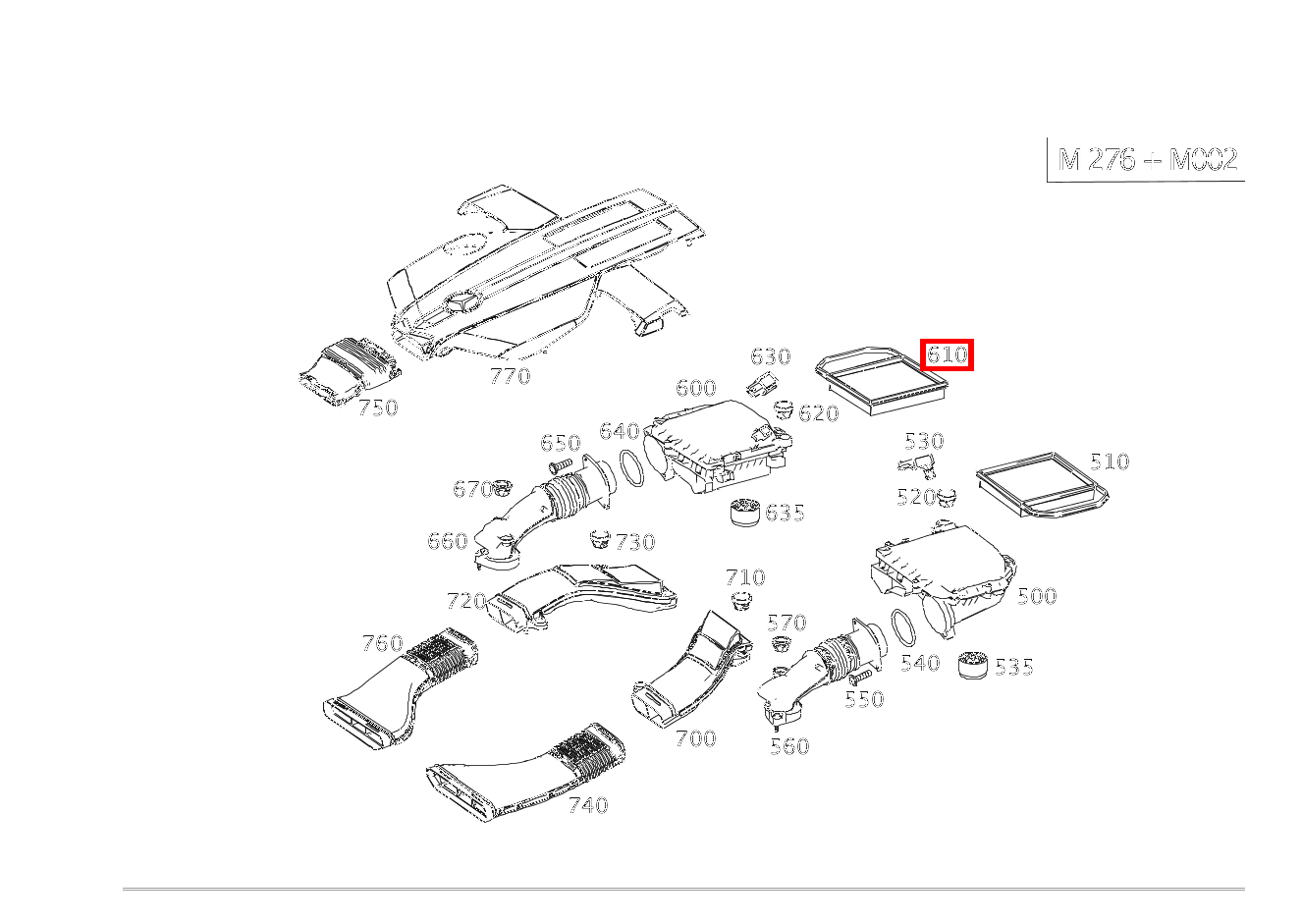 Luftfiltereinsatz Rechts S 560 e Limousine lang BCA 222 Luftfiltereinsatz Rechts S 560 e Limousine lang BCA 222