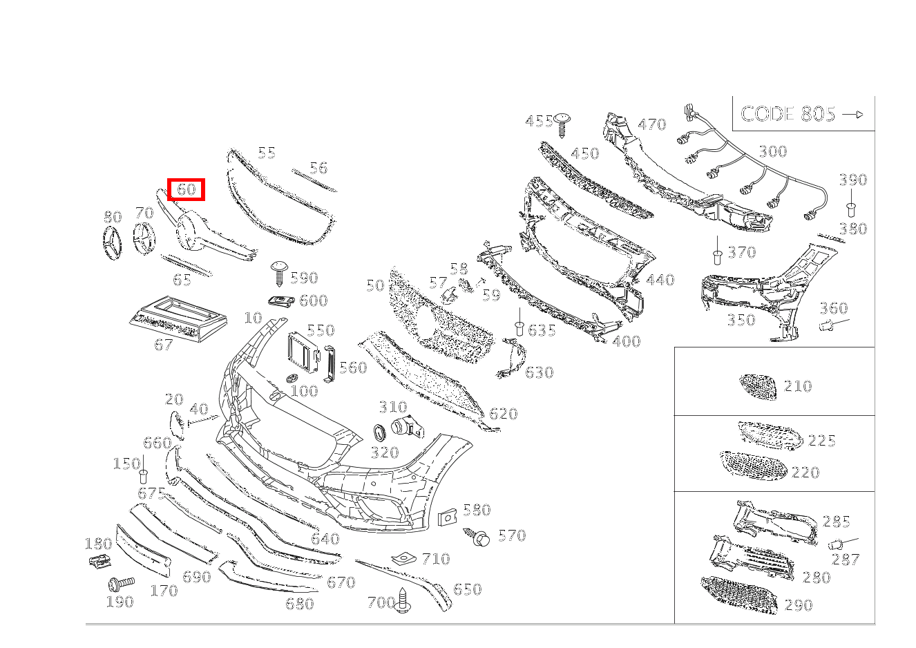 ABDECKUNG STOSSF.BEREICH Kühlergrill Mercedes-AMG CLS 63 4MATIC Shooting Brake 218 ABDECKUNG STOSSF.BEREICH Kühlergrill Mercedes-AMG CLS 63 4MATIC Shooting Brake 218