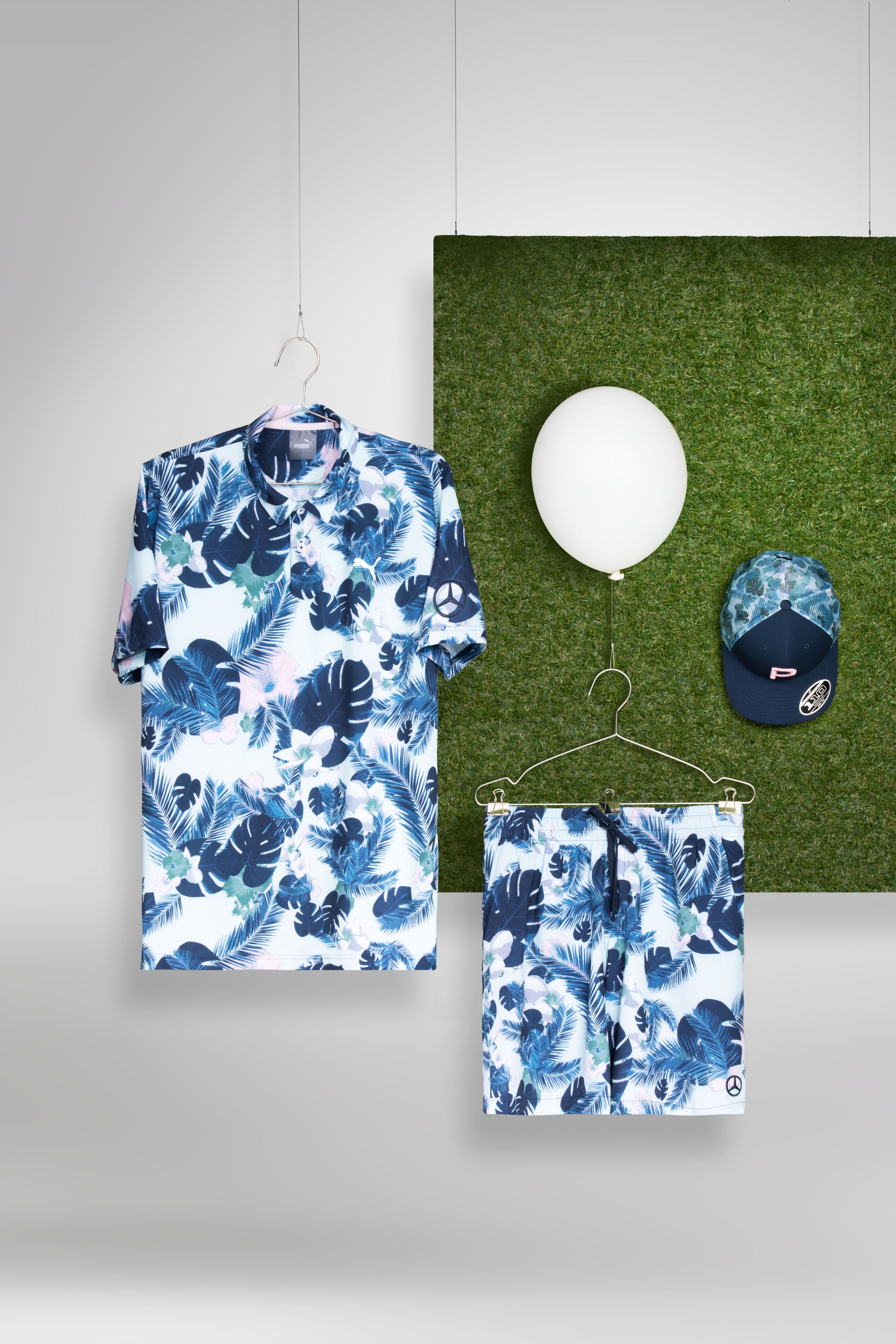 Mercedes-Benz - Men's golf polo shirt & Men's golf shorts & Golf cap Men's golf polo shirt & Men's golf shorts & Golf cap
