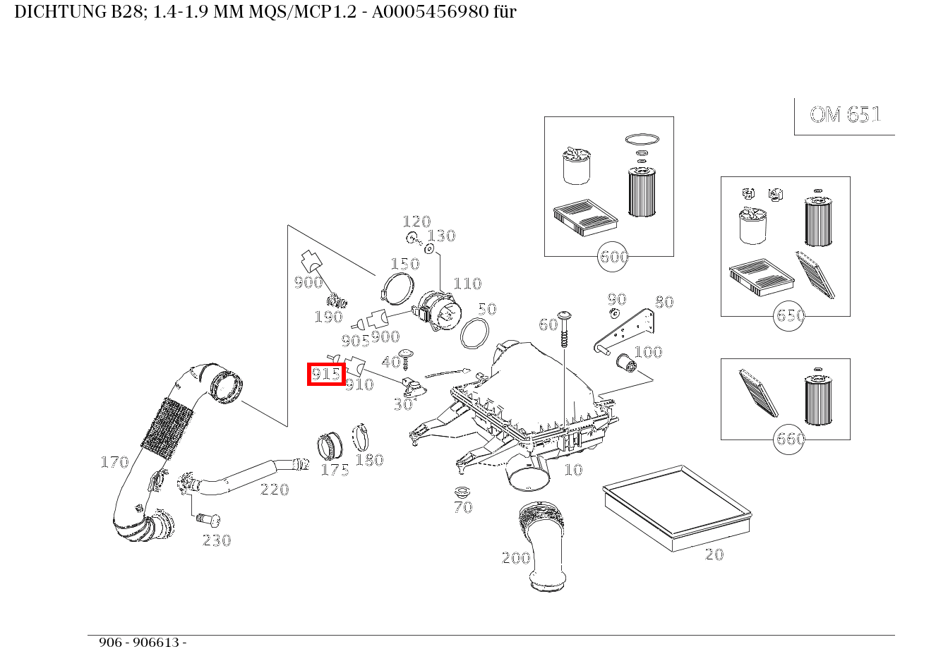 ABDICHTUNG B28; 1.4-1.9 MM MQS/MCP1.2 906
