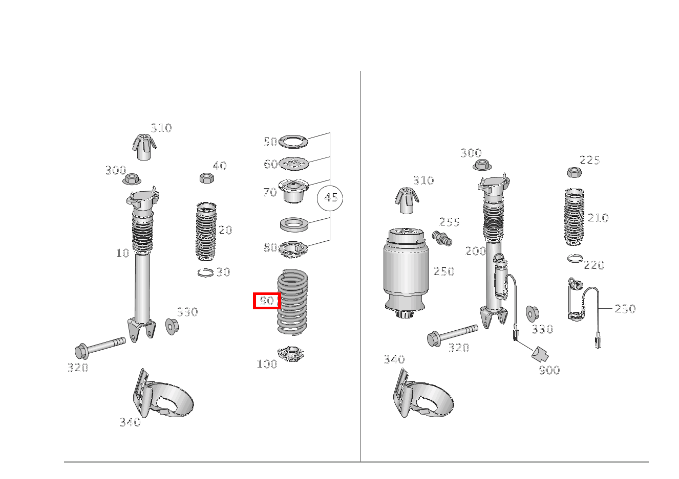 Schraubenfeder FARBKENNZEICHNUNG: 1 X BRAUN für M 166, GLE 292 