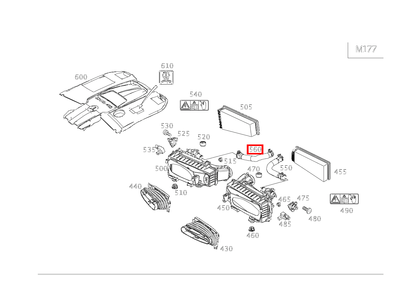 Formschlauch ZWISCHEN FILTERGEHAEUSE UND ABGASTURBOLADER S 63 AMG 4MATIC+ lang 222