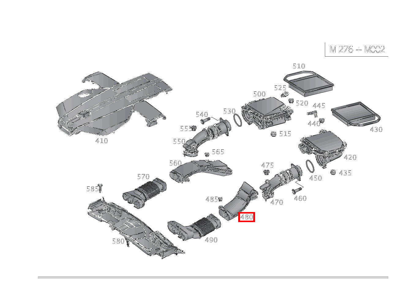 Rohluftleitung LINKS SLC 43 AMG 172 Rohluftleitung LINKS SLC 43 AMG 172