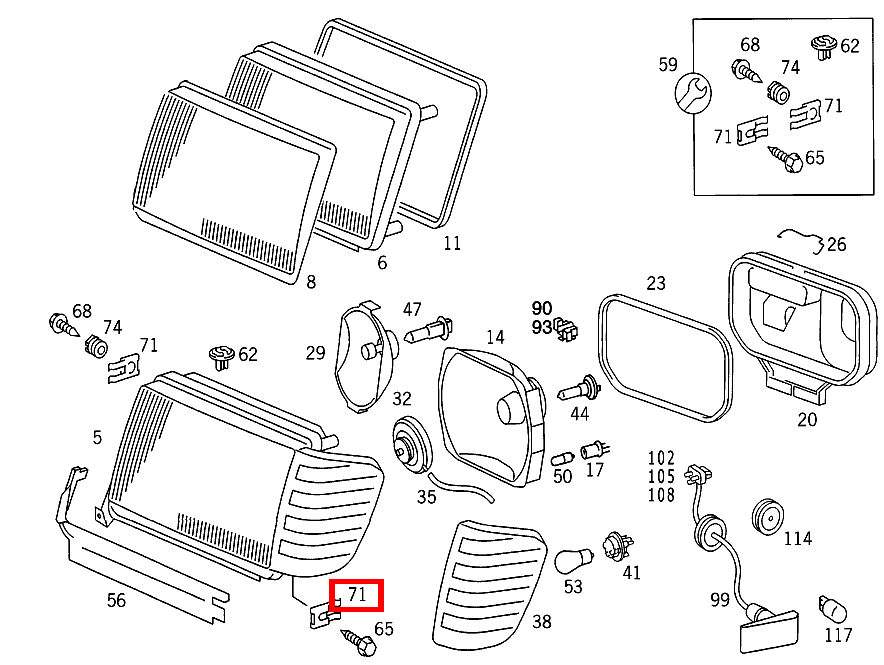 Clipsmutter LEUCHTEINHEIT AN VERSTEIFUNG SEITLICH B 180 247