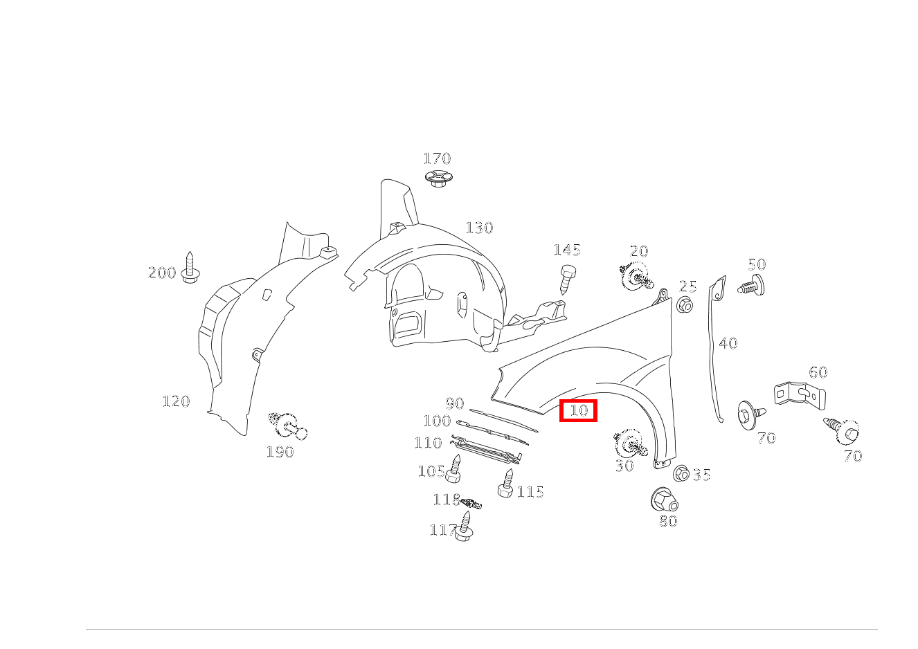 Kotflügel Vorne LINKS B 200 CDI TOURER 245 Kotflügel Vorne LINKS B 200 CDI TOURER 245
