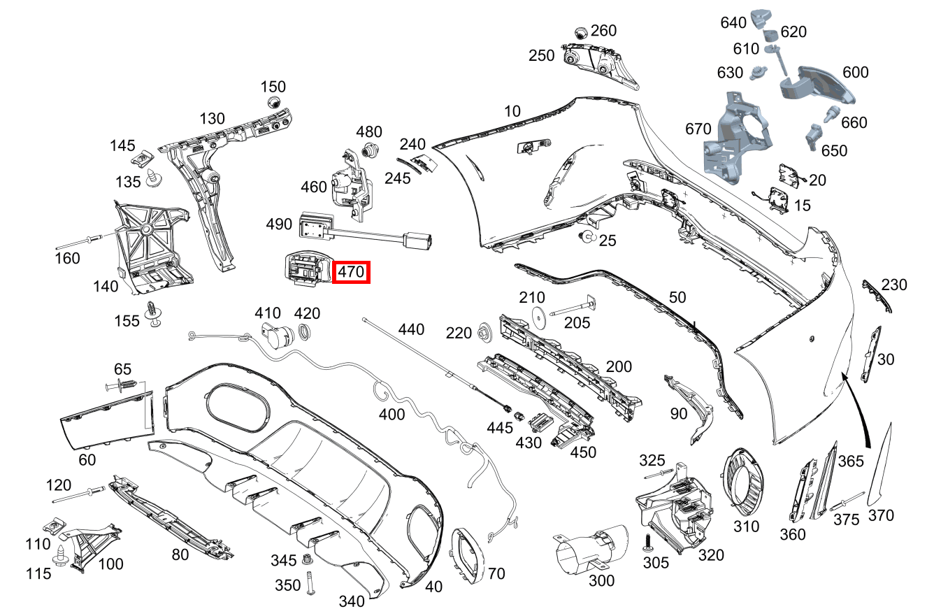 Absorber Radarsensor links außen A 220 Limousine 177 Absorber Radarsensor links außen A 220 Limousine 177