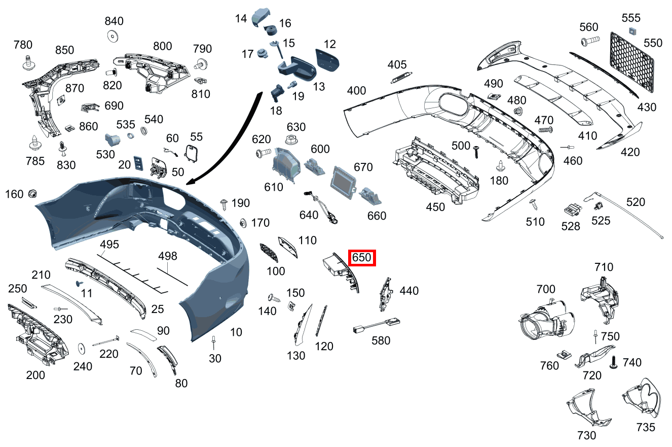 REFLEXSTRAHLER Links Mercedes-AMG GT 43 4MATIC+ BCA 290