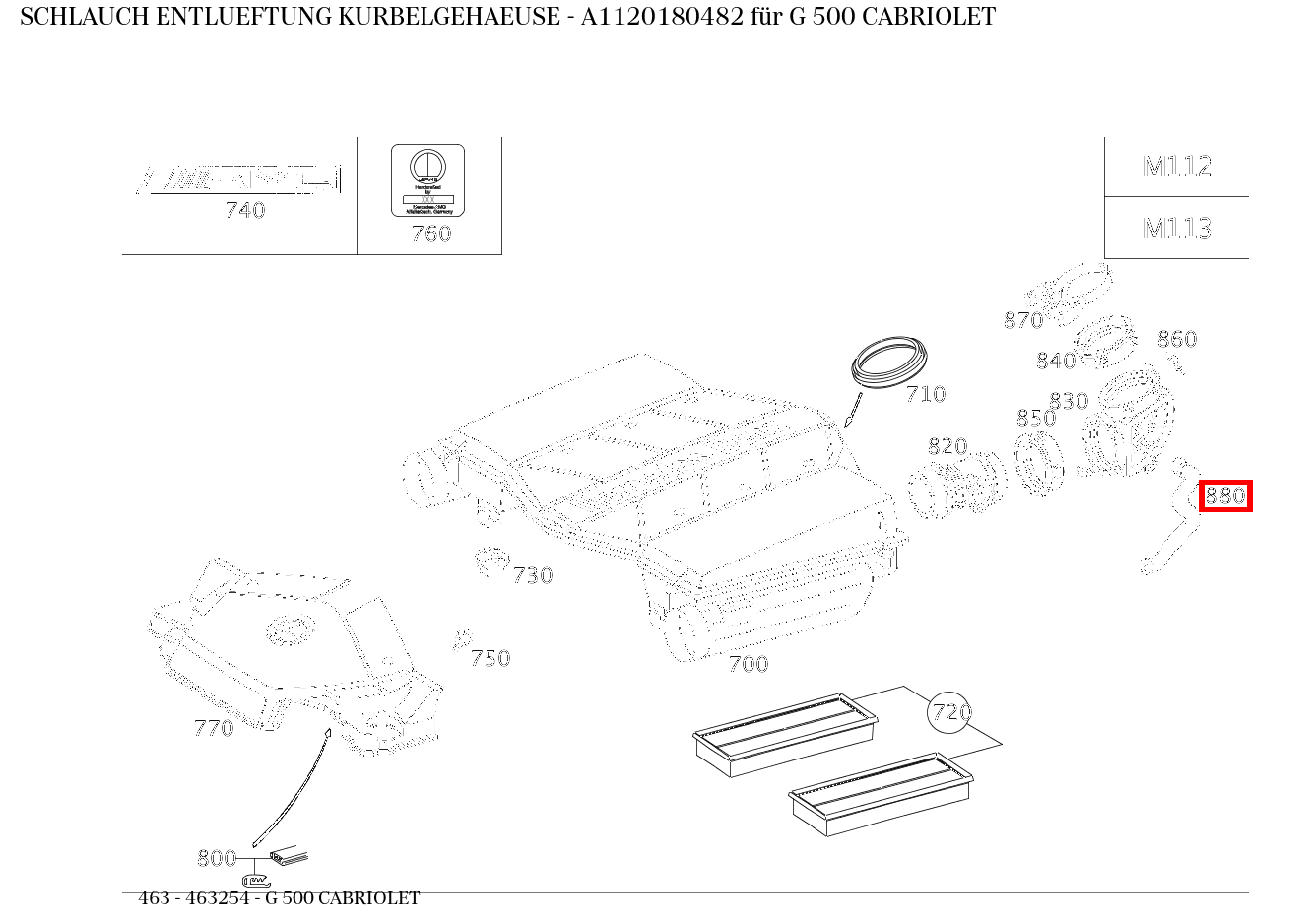 Schlauch ENTLUEFTUNG KURBELGEHAEUSE G 500 CABRIOLET 463 Schlauch ENTLUEFTUNG KURBELGEHAEUSE G 500 CABRIOLET 463
